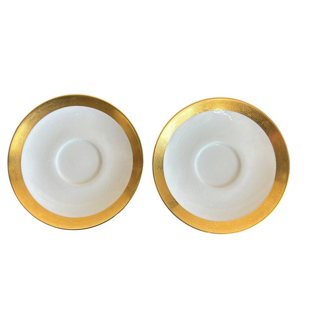 Vintage Mikasa Harrow A1-129 Bone China Cup Saucer Plates Japan Set of 2